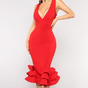 🔥Date With Bae Red Ruffled Dress🔥